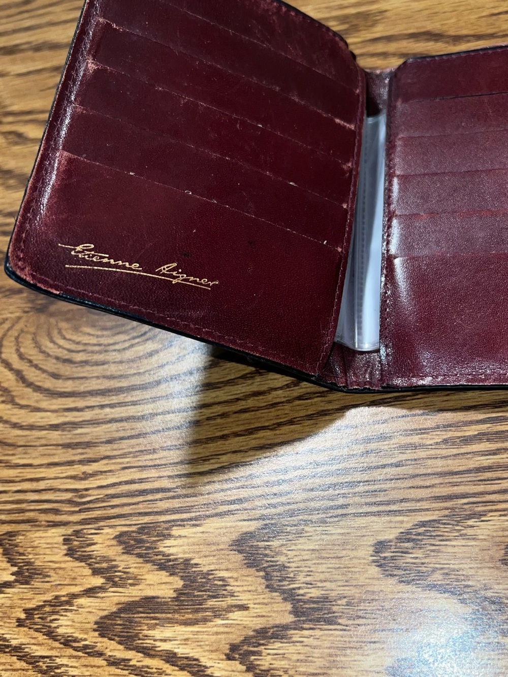 Etienne Aigner Burgundy Leather Snap Wallet - Picture 8 of 10